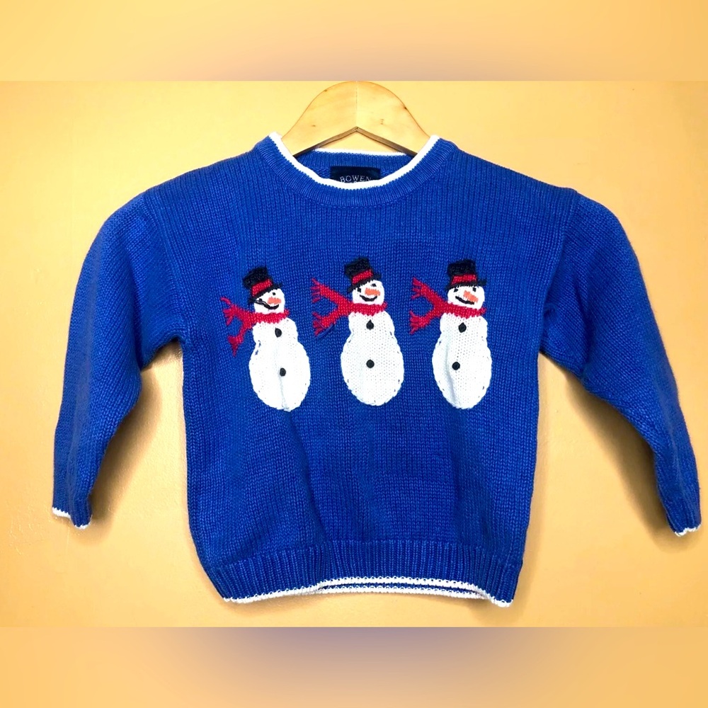 Bowen & Wright Sweater Size 4T Tight Knit Blue Long Sleeve